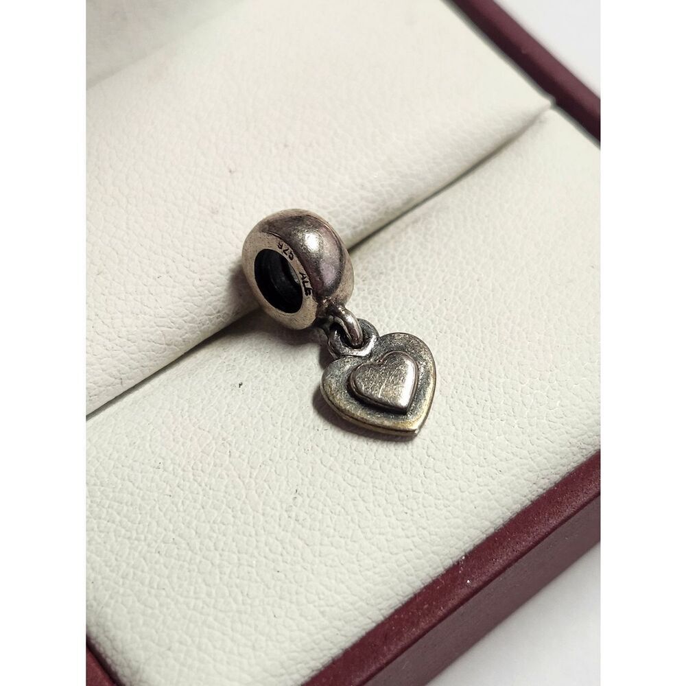 Pandora 925 Sterling Silver Retired Heart Valentine's Day Love Dangle Charm